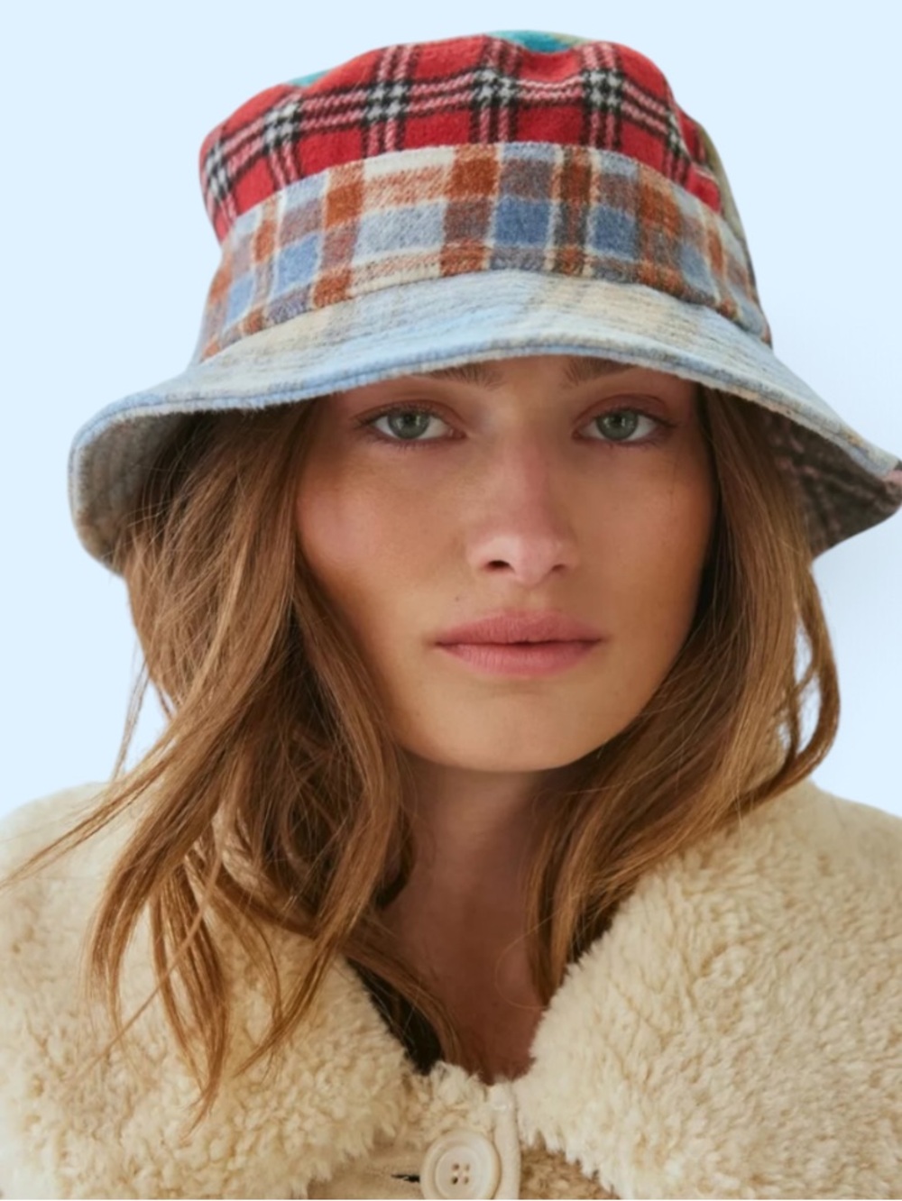 Urban Outfitters Mixed Plaid Bucket Hat NWT